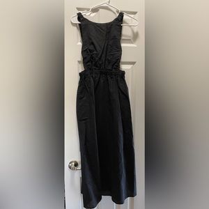 Petal & Pup Black Midi Cut-out Open Back Dress